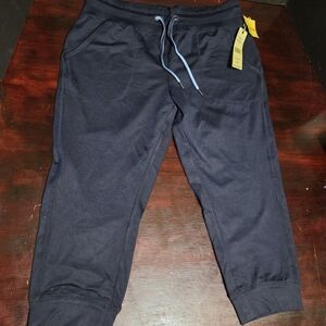 Green Tea Women's Dark Navy Blue Pigment Dye Super Soft cuffed Capri Size M